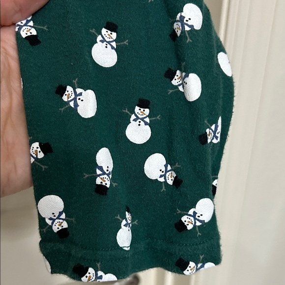 White Stag Forest Green Snowman Top Cotton Winter Cute Fun Medium or Large - Picture 7 of 12